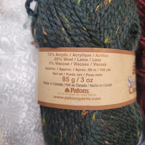 Mixed LOT yarn 6 skeins green gray purple Baby Bee blanket‎ Patons Chunky Tweed - Picture 6 of 10